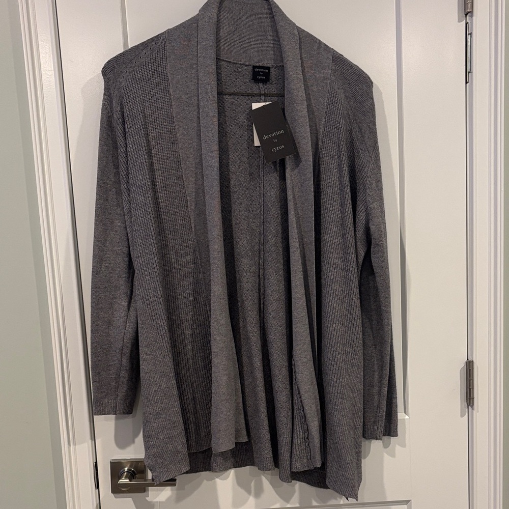 Devotion by Cyrus Womens Long Sleeve Cardigan 1X